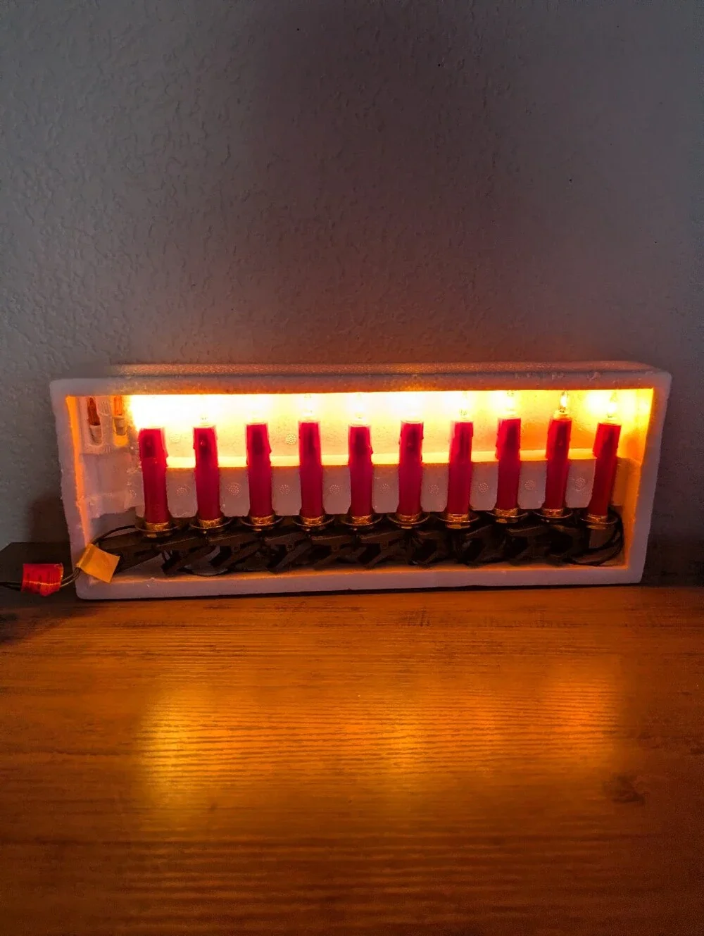 Vintage Christmas Candle Light Set 10 Single Flashing Red NIB Willis Electric